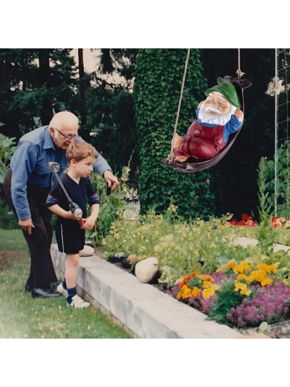 Cute Outdoor Gnome Yard Decor - Resin Hanging Statues for Garden & Backyard Art